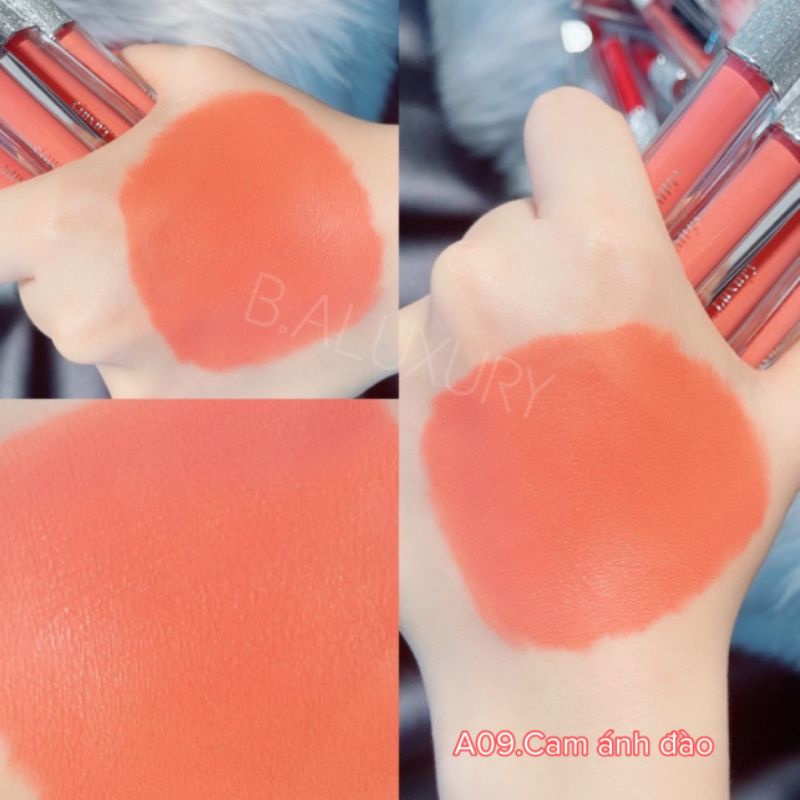 Son Kem lì BA luxury màu Cam Ánh Đào siêu hót mẫu mới nhất siêu lì mịn môi