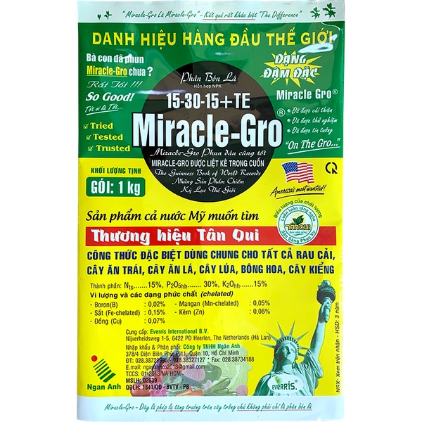 PHÂN BÓN LÁ Miracle-Gro 15-30-15+TE