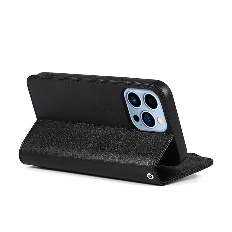 Ốp Điện Thoại Da Pu Màu Trơn Kèm Ngăn Đựng Thẻ Có Khóa Kéo Cho Iphone 13 Mini 12 11 Pro Max