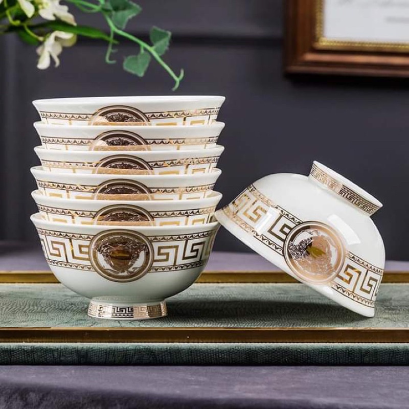 Bộ bát đĩa sứ sương 60 món, hàng cao cấp được vẽ thủ công cực kỳ tinh tế và tỉ mỉ