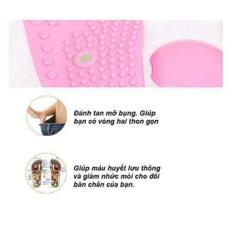 dụng cụ xoay eo giảm mỡ bụng hình bàn chân. tặng kèm thước dây