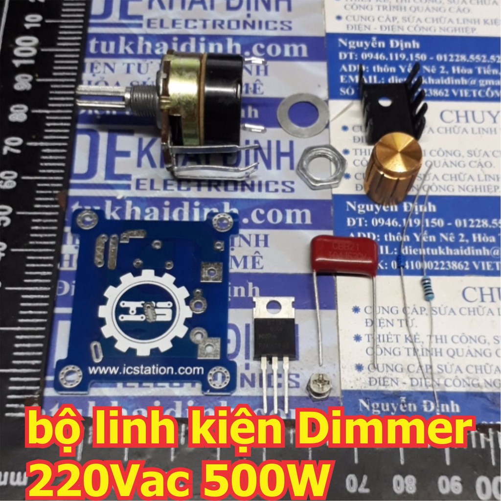 Bộ linh kiện module điều khiển độ sáng Dimmer động cơ, bóng đèn sợi đốt... AC 220V 500W 1200W kde5340