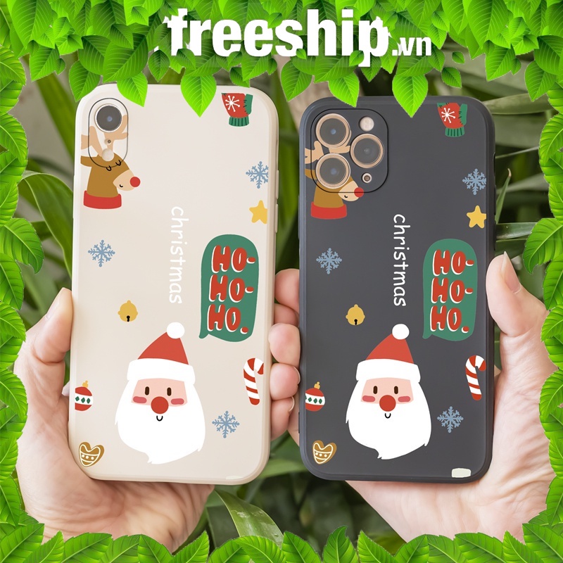 Ốp lưng iphone cạnh vuông Merry Christmas giáng sinh 6/6plus/6s/6splus/7/7plus/8/8plus/x/xr/xs/11/12/pro/max/plus e110 | WebRaoVat - webraovat.net.vn