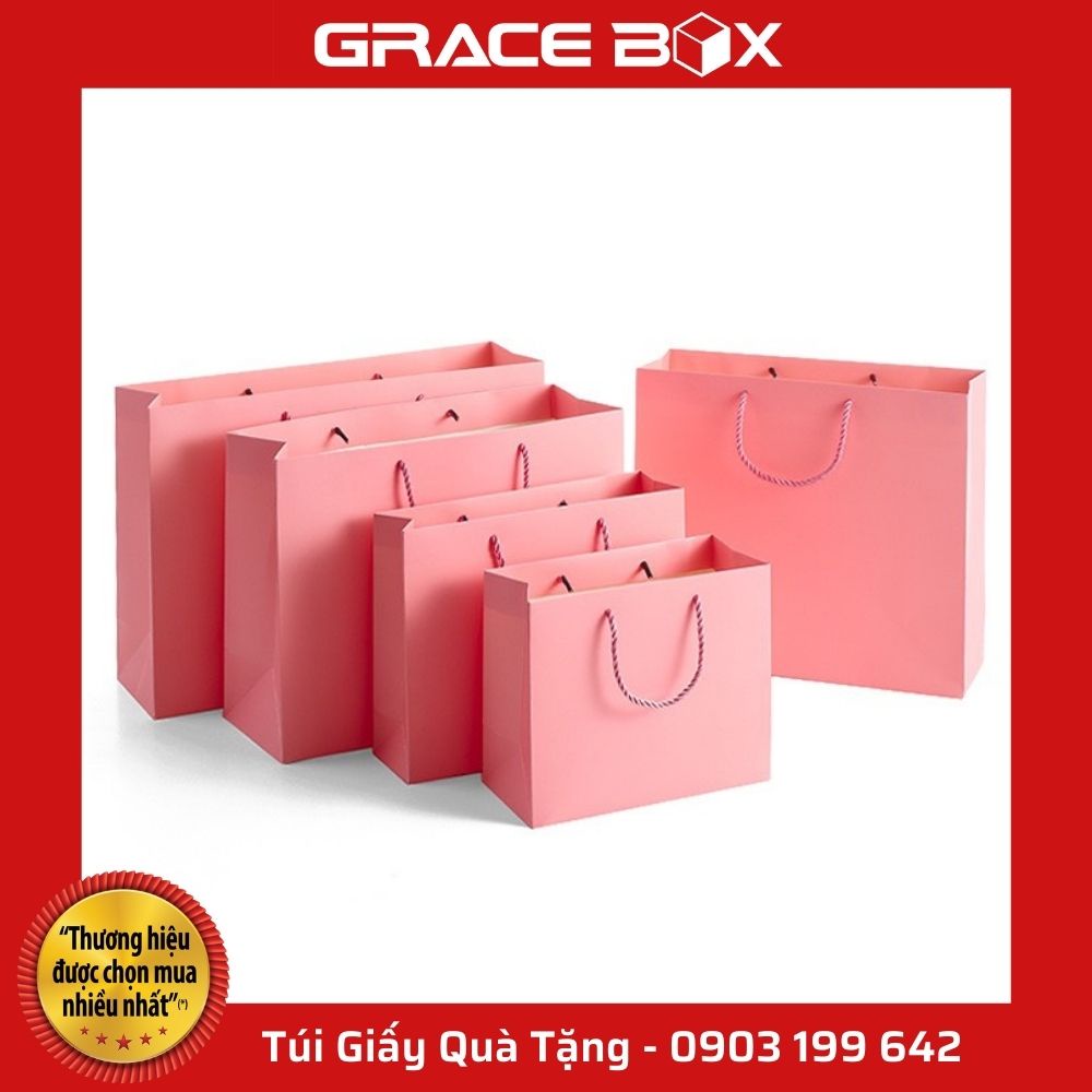 Túi Giấy Quà Tặng Màu Hồng Ngọt Ngào - Hàng Cao Cấp - Siêu Thị Bao Bì Grace Box