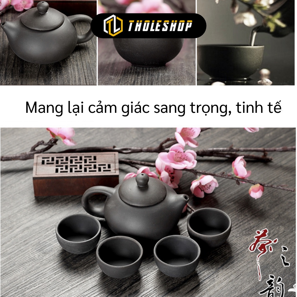 Bộ Bình Trà - Bộ Ấm Trà 4 Tách Gốm Sứ Nhật Bản, Kiểu Dáng Cổ Điển, Độc Đáo 9482