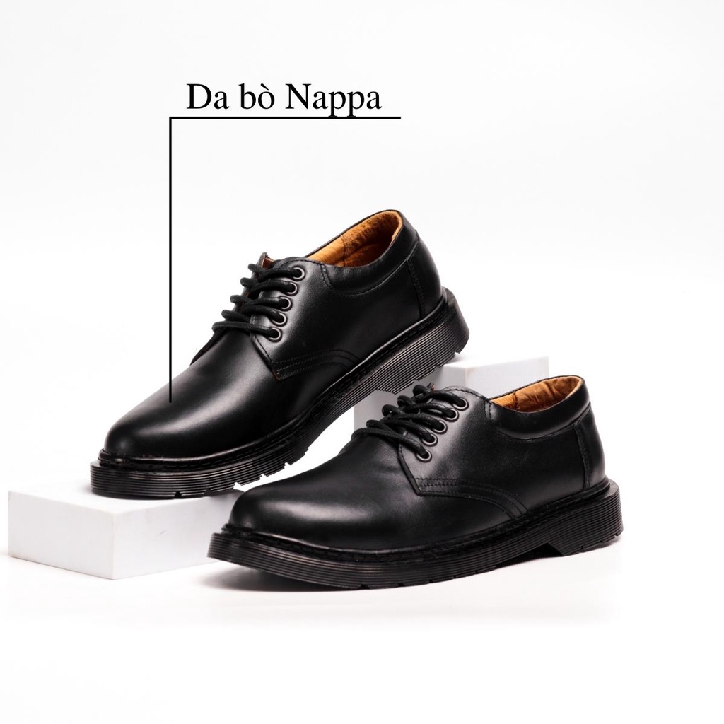 Giày tây nam, giày da Dr.8053 FULL BLACK da bò Nappa, Lucas Shoes bảo hành 1 năm | BigBuy360 - bigbuy360.vn