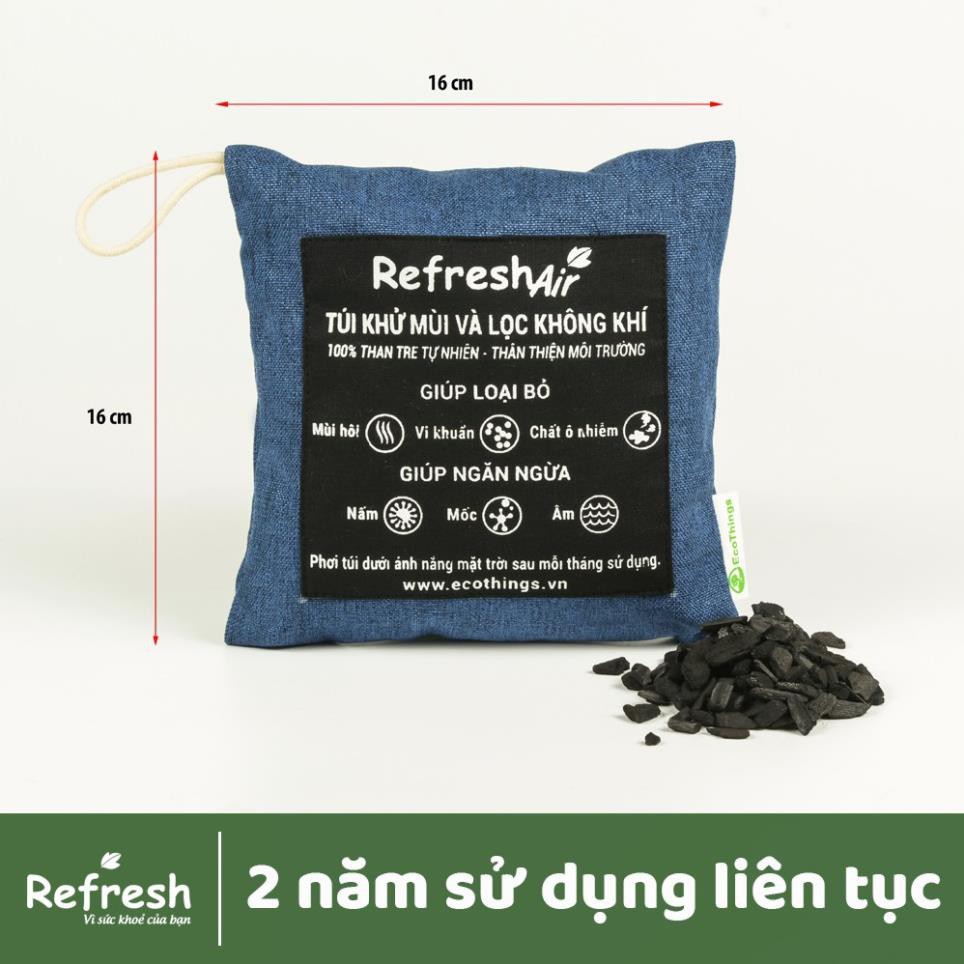 Túi than hoạt tính diệt khuẩn khử mùi lọc không khí cho phòng khách, ngủ, … 100% than tre tự nhiên- REFRESH AIR