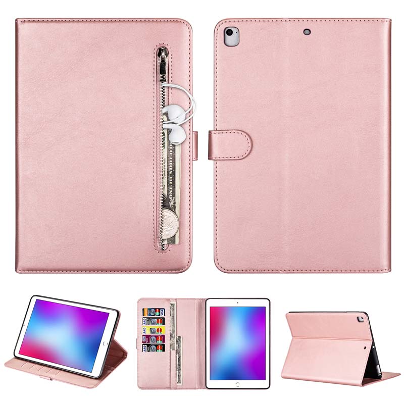 Bao Da Máy Tính Bảng Pu Dạng Ví Có Khóa Kéo Và Giá Đỡ Cho 2020 Ipad 8 10.2 Inch Gen 7 2019 Ipad Air 3 Pro 10.5 Inch Ốp