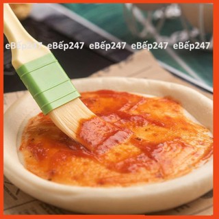 Chổi quét dầu lông mịn, loại tốt, bền đẹp cán dài, size 5,5cm và 3cm, dài 23cm - eBếp247