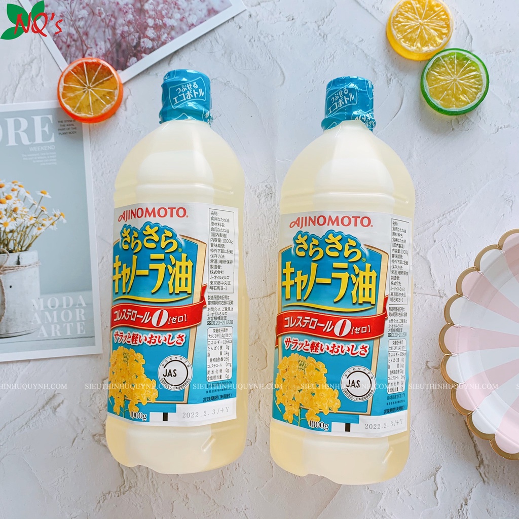 Dầu ăn hoa cải Ajinomoto 1000gr Nhật Bản, dầu ăn hữu cơ an toàn sức khỏe [11/2024]