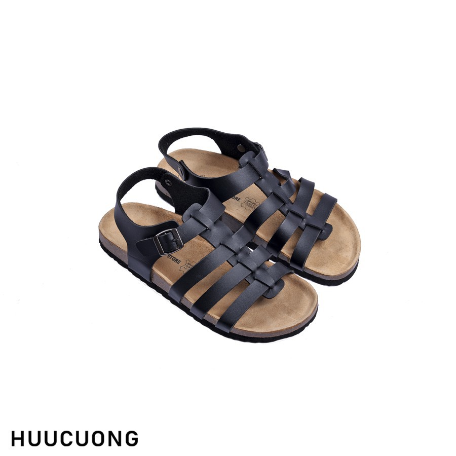 [ Freeship ] Giày Sandal Chiến Binh Đen Pu - Mã 2160