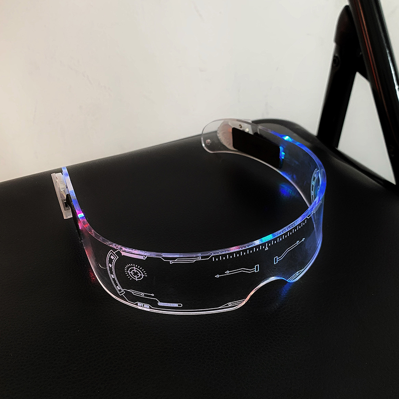 Mắt kính 19903 dạ quang trong suốt nhiều màu sắc phong cách công nghệ cá tính thời trang đường phố sáng tạo cho nam nữ