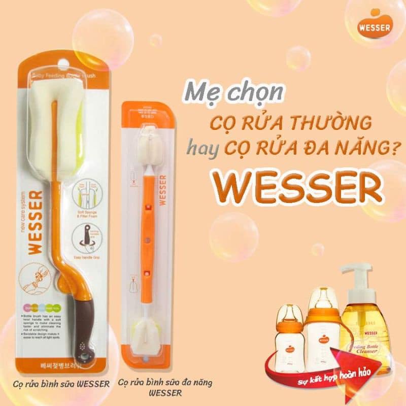 Cọ rửa bình sữa đa năng Wesser chính hãng