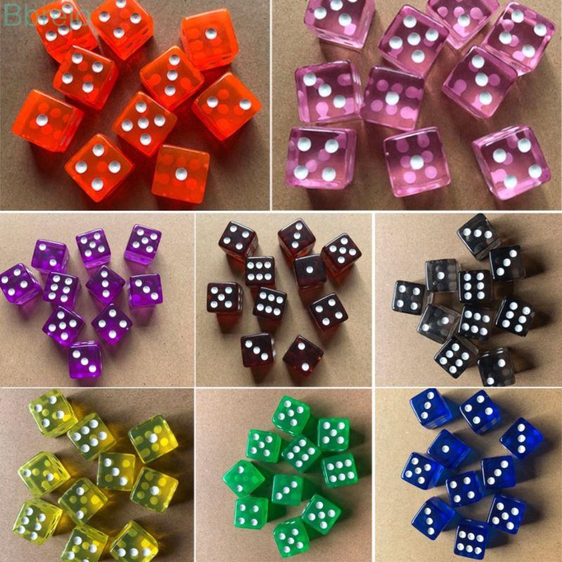 Set 10 Viên Xúc Xắc Trong Suốt 16mm Dùng Để Chơi Game Thú Vị Cho Các Bé