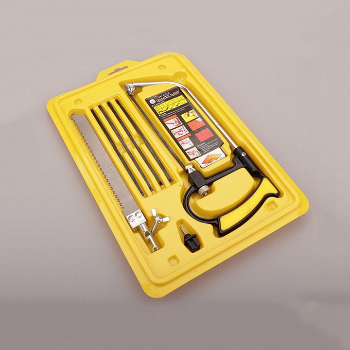 Bộ cưa cầm tay 6 lưỡi cho gia đình, Cưa cầm tay nhỏ gọn, Cưa cây cưa gỗ cưa xếp lưỡi thép hợp kim kèm lưỡi thay thế