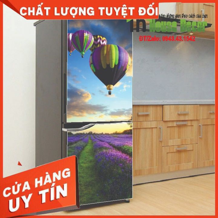 (Tặng Tấm Phủ Tủ Lạnh) Miếng Dán Tủ Lạnh Chống Thấm Nước - Phù Hợp Mọi Loại Tủ - Khinh Khí Cầu