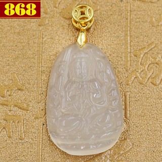 Mặt dây chuyền Phật bản mệnh Thiên Thủ Thiên Nhãn 3.6 cm trắng