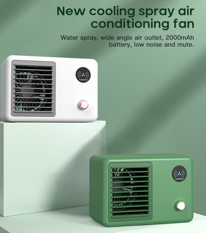 ☪☪In stock☪☪ New desktop water-cooled fan mini air conditioning refrigeration spray air cooler USB charging cold air humidifier ☪MIRROE☪