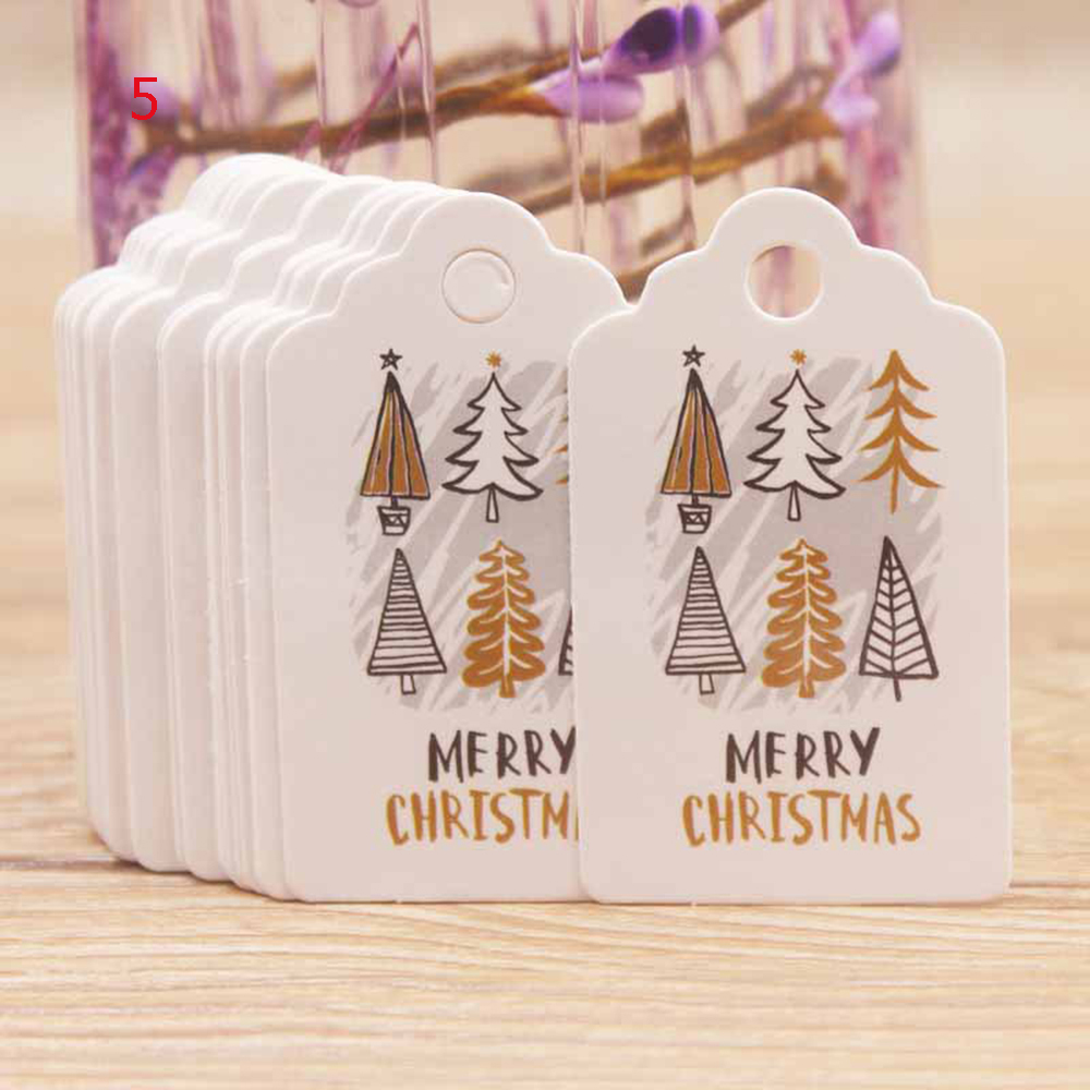 Set 100 nhãn tag giấy kraft 5*3CM trang trí quà tặng Giáng sinh tự làm