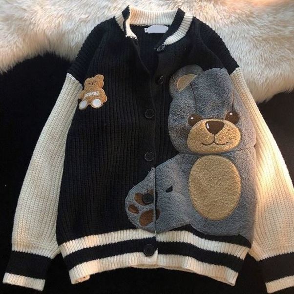 Áo khoác len thêu họa tiết phong cách Hàn Quốc cho nam