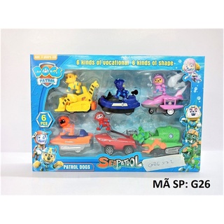 Bộ 6 xe nhân vật chó cứu hộ Paw Patrol chạy trớn G26