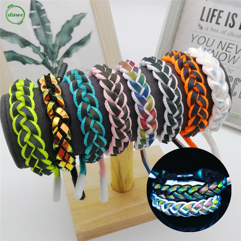 Vòng Đeo Tay Dây Bện Phát Quang Thời Trang Dành Cho Cặp Đôi (14 Màu)