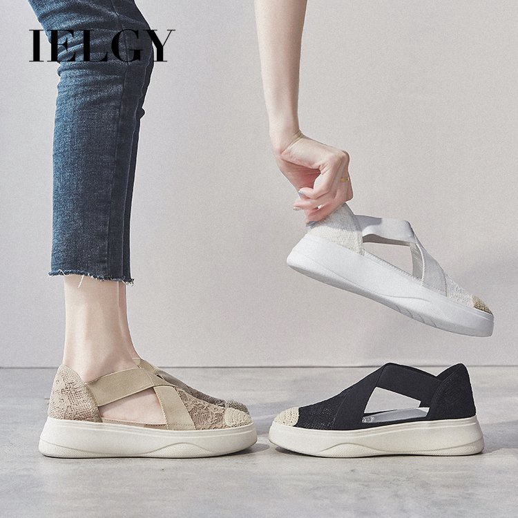 Giày lười IELGY đế dày khoét lỗ thoáng khí thời trang cho nữ