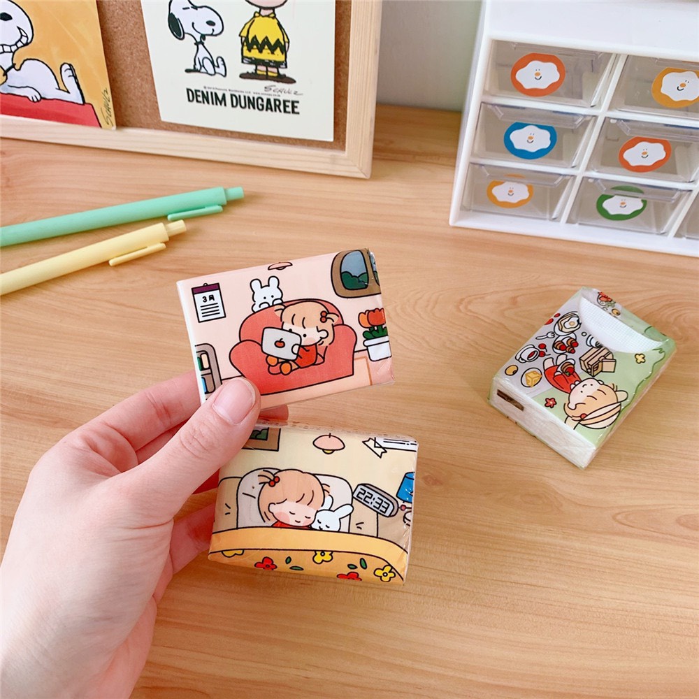 Gói Khăn Giấy Ăn Bỏ Túi Mềm Mại Siêu Dai Dễ Thương Đa Năng Cầm Tay Tiện Lợi Bỏ Túi Khi Đi Ra Ngoài Warm&amp;Cute A206