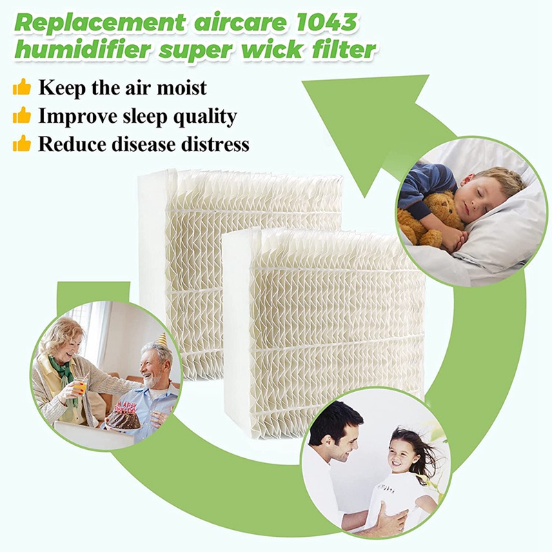 Set 2 Bộ Lọc Siêu Bấc Thay Thế 1043 Cho Máy Tạo Độ Ẩm Không Khí Bemis Essick 821000 826900 Bộ Lọc Ẩm