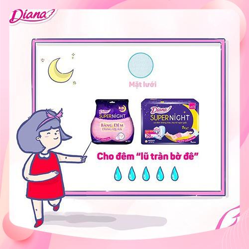 Bộ 6 gói Băng vệ sinh Diana siêu thấm  siêu mỏng cánh gói 8 miếng, băng vệ sinh diana smc cho phụ nữ 1 gói 8 miếng