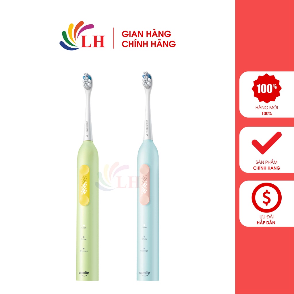 Bàn chải điện sóng siêu âm Usmile P4 - Hàng chính hãng - Thiết kê trang nhã, Công nghệ độc quyền, Nhựa ABS