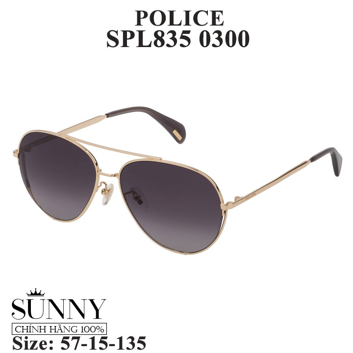 Kính mát chính hãng Police SPL835 màu sắc thời trang, thiết kế dễ đeo bảo vệ mắt