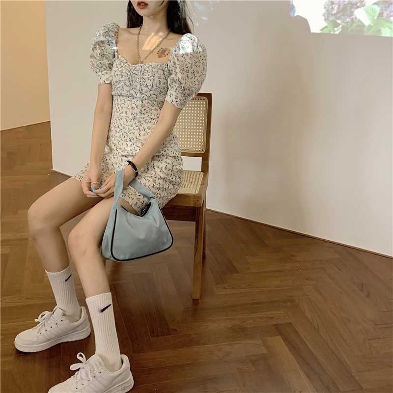 Đầm Voan Hoa Tay Phồng Xinh Xắn Dễ Thương Cổ Điển Kiểu Pháp Cho Nữ | BigBuy360 - bigbuy360.vn