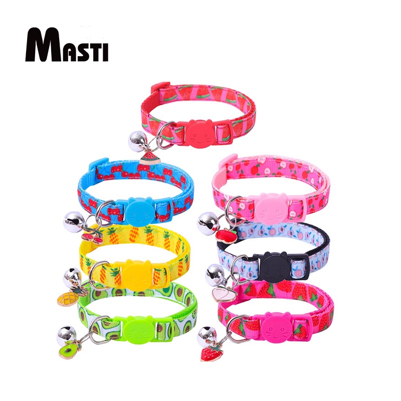 Vòng cổ cho thú cưng Masti Li0344 có lục lạc in hoa quả nhiều mẫu tùy chọn