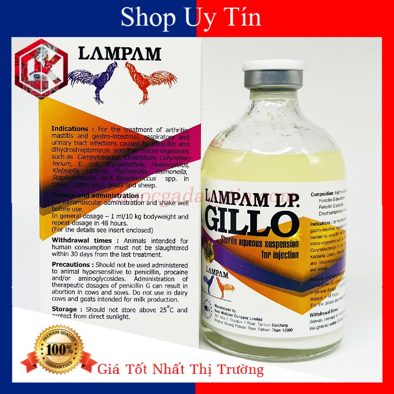 Gillo Lampam - Sản Phẩm Chích Gà Đá-Phòng Tr.ị Bá Bệnh Trên Gà Đá