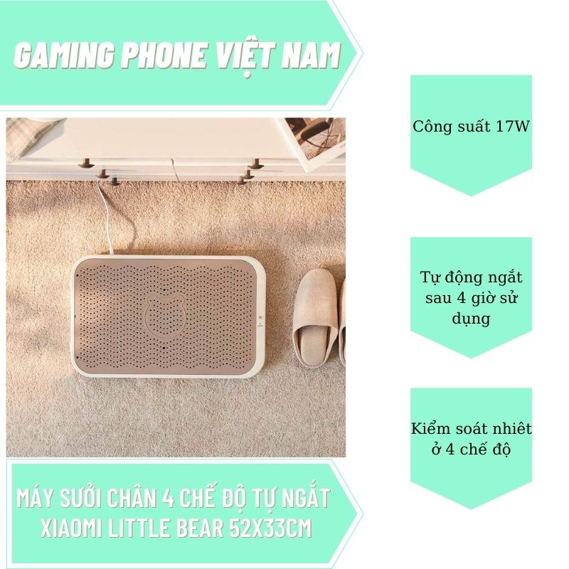 Máy sưởi chân 4 chế độ tự ngắt Xiaomi Little Bear 52x33cm