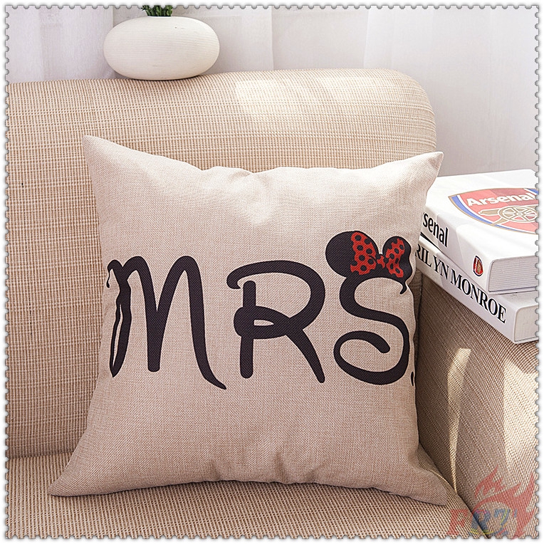 ▶ MR &amp; MRS Series 01 - Couples / Lovers Cushion Cover ◀ 1Pc Mickey / Minnie Pillow Cover Cushion Case Pillow Case