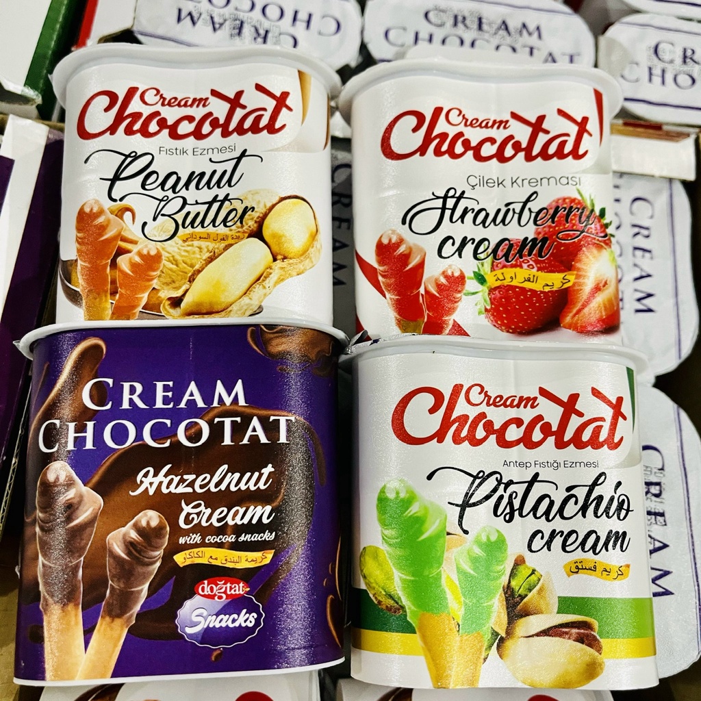 Bánh Que Chấm Cream chocotat Hạt Phỉ/ Dâu Tây/ Hạt Dẻ Cười/ Bơ Đậu Phộng THỔ NHĨ KỲ