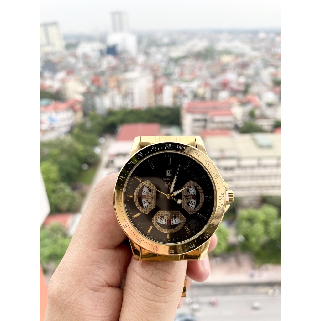 Đồng hồ NAM TAG Heuer Grand Carrera, màu vàng sang trọng, chất liệu Thép khồng gỉ cao cấp