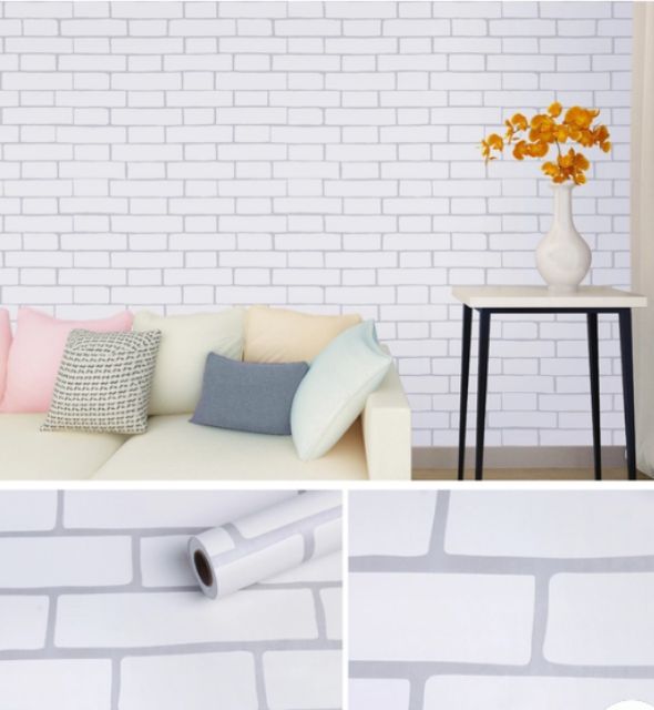 Decal Giấy dán tường gạch trắng khổ 45cm | BigBuy360 - bigbuy360.vn