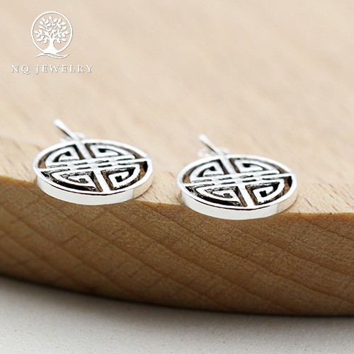 Mặt dây chuyền bạc tròn hình chữ hỷ- NQ Jewelry