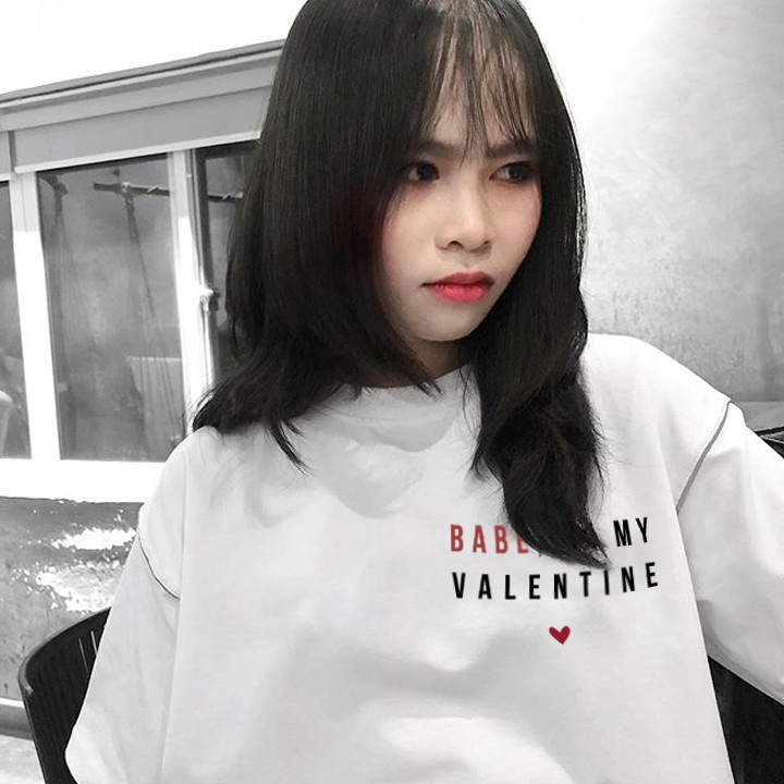 Áo thun tay lỡ 194SHOP  vải coton dày dặn, co dãn, form rộng - Valentine