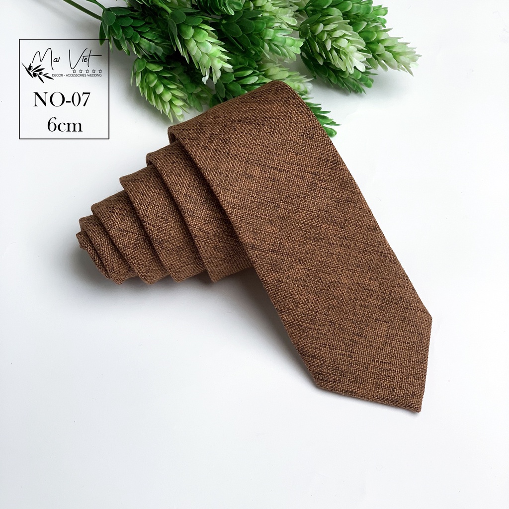 Cà vạt nam bản 6cm, họa tiết kẻ caro