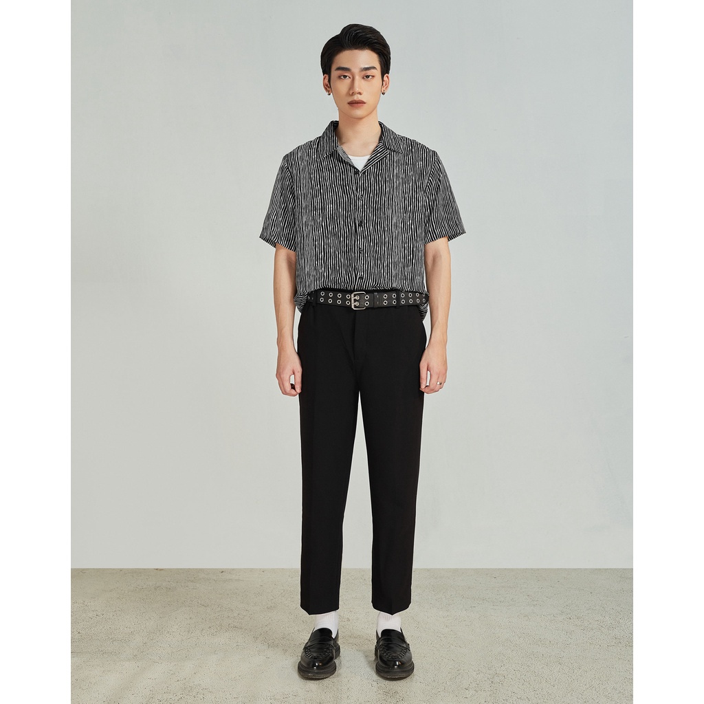 Áo sơ mi ngắn tay nam họa tiết mềm mịn Highway (Menswear) Groovy Stripes