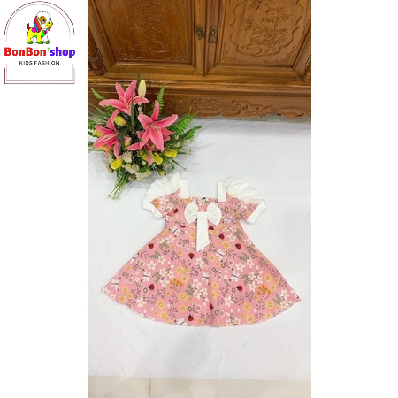DL05_COMBO 3C Đầm lụa cho bé gái chất cực mát, giá rẻ vô địch cho bé 3-7t
