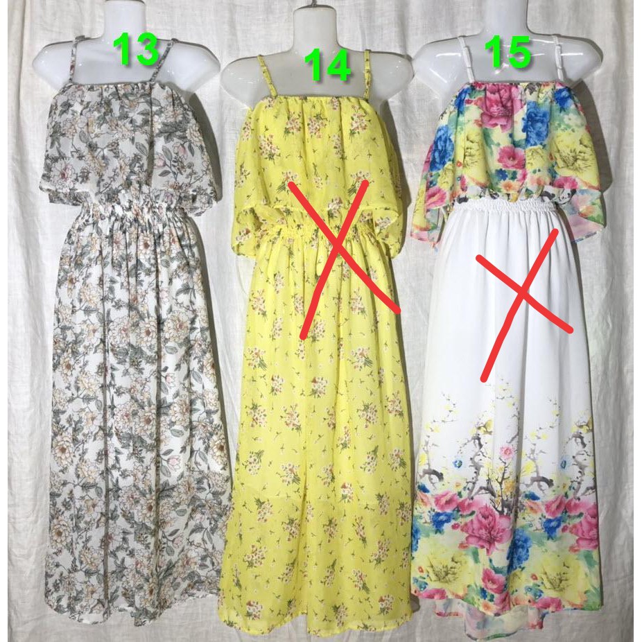 Đầm maxi voan 2 dây bèo ngực | BigBuy360 - bigbuy360.vn