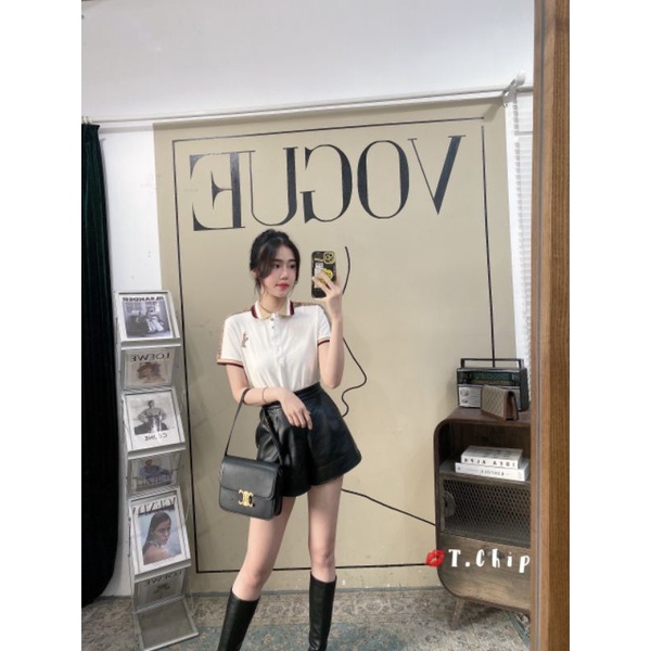 Áo polo viền tay kẻ hàng QCL1