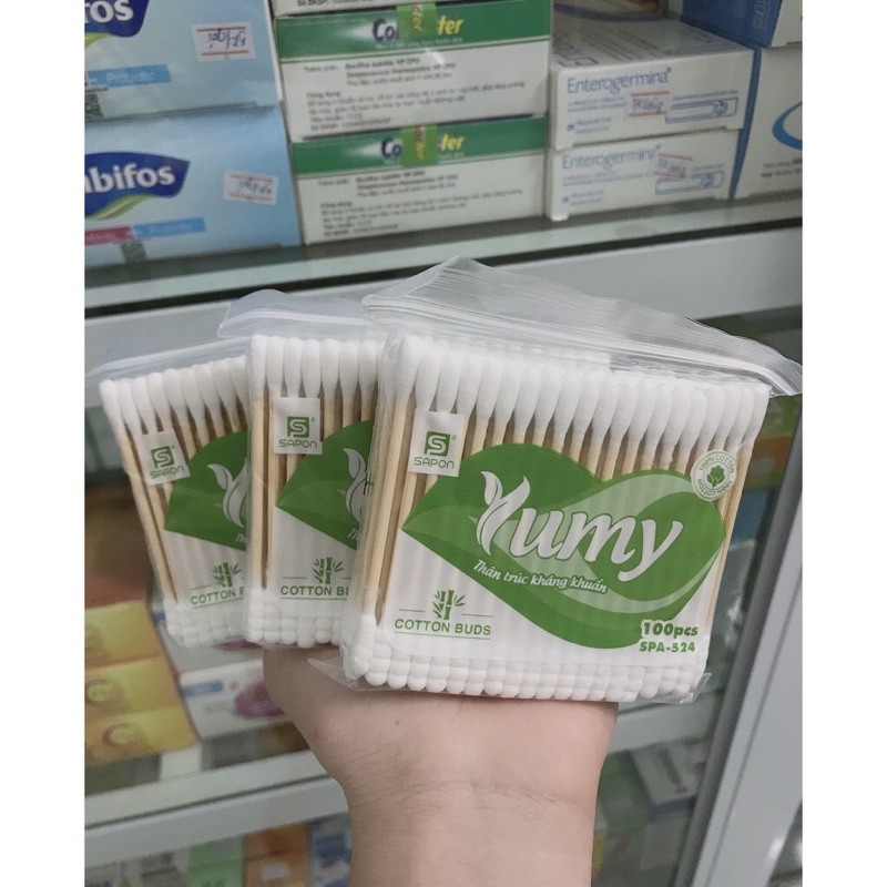 Tăm bông Yumy thân gỗ