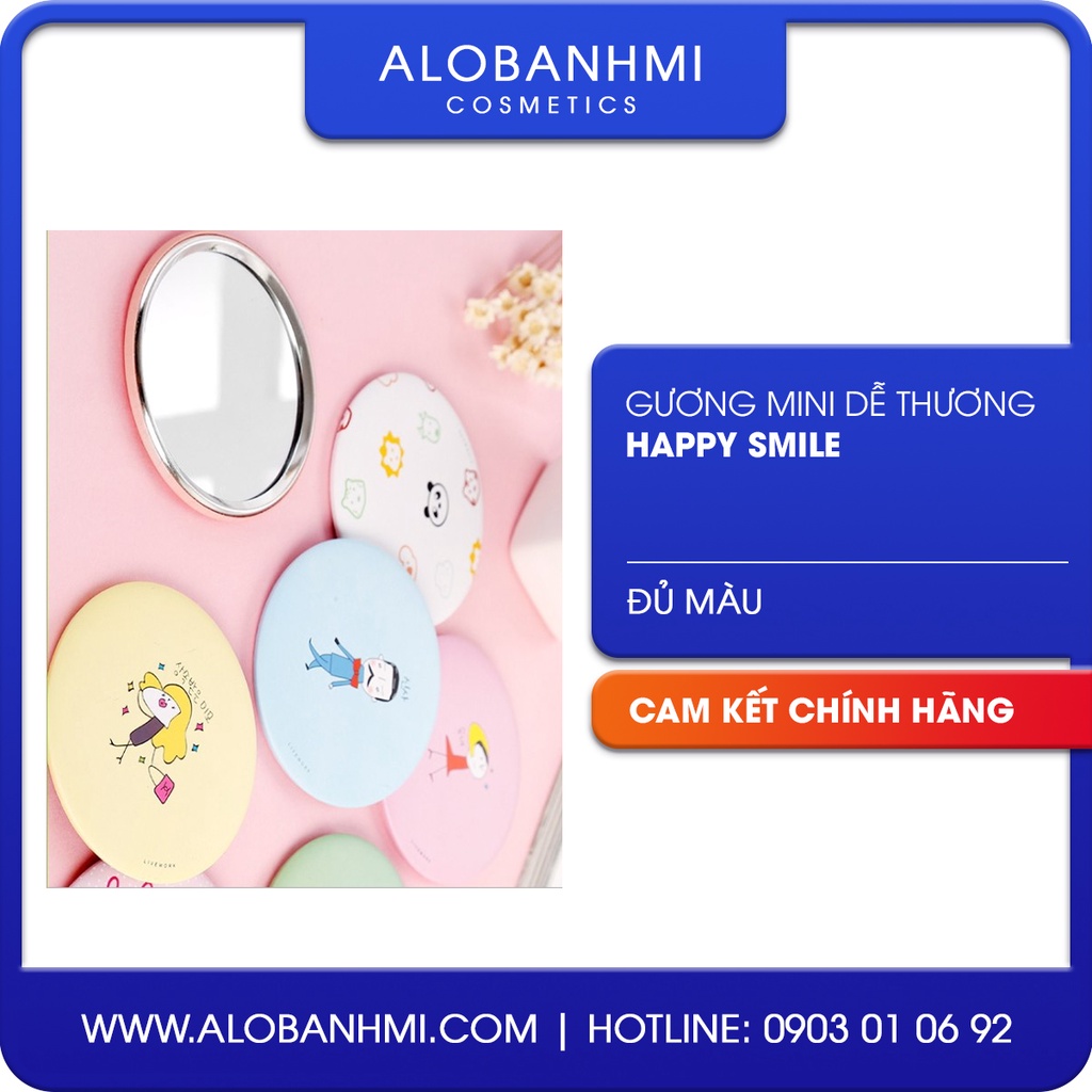 Gương mini dễ thương Happy Smile đủ màu