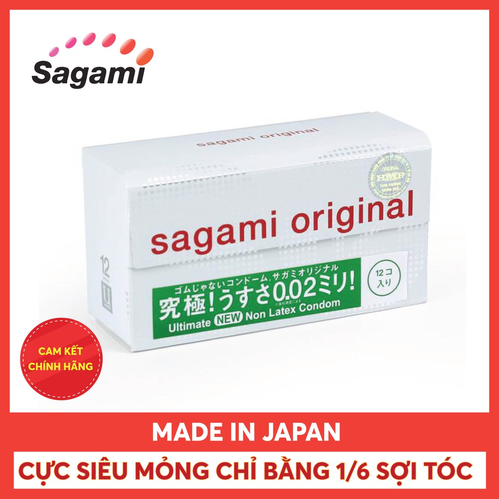 [ ĐEO NHƯ KHÔNG ĐEO ]  Bao cao su siêu mỏng SAGAMI 0.02 (Hộp 12) nhập khẩu